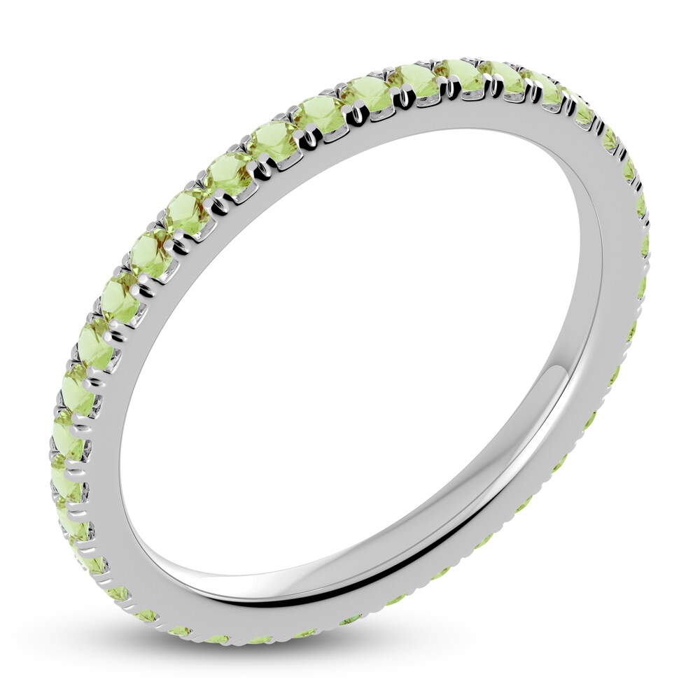 Juliette Maison Natural Peridot Eternity Ring 10K White Gold JhVHeAxj