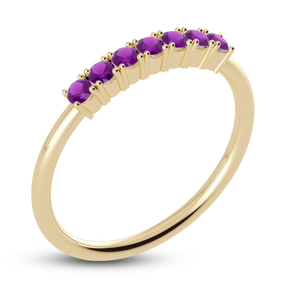 Juliette Maison Natural Amethyst Half Eternity Ring 10K Yellow Gold JotEh8dA