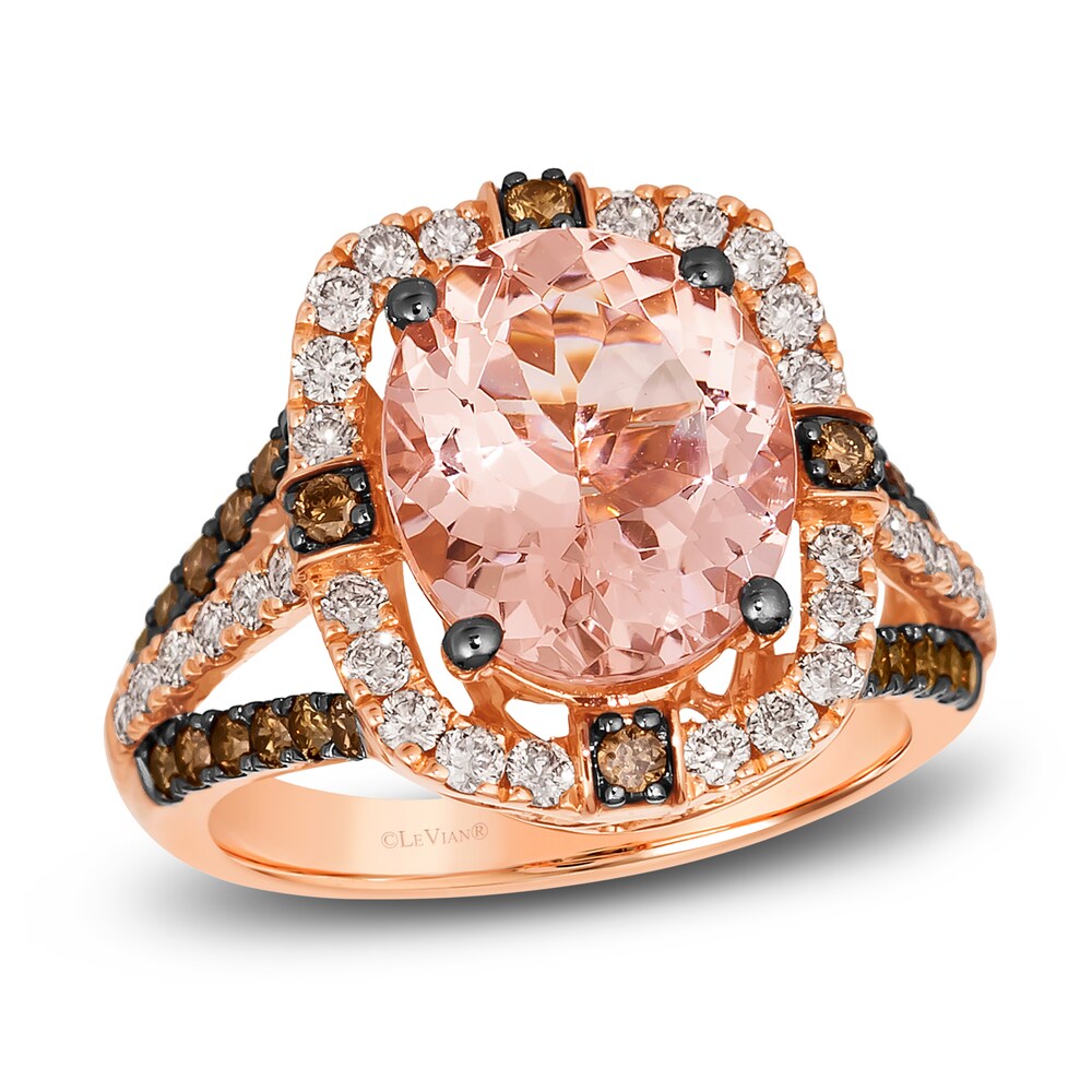 Le Vian Natural Morganite Ring 1 ct tw Diamonds 14K Strawberry Gold JrL94hvd
