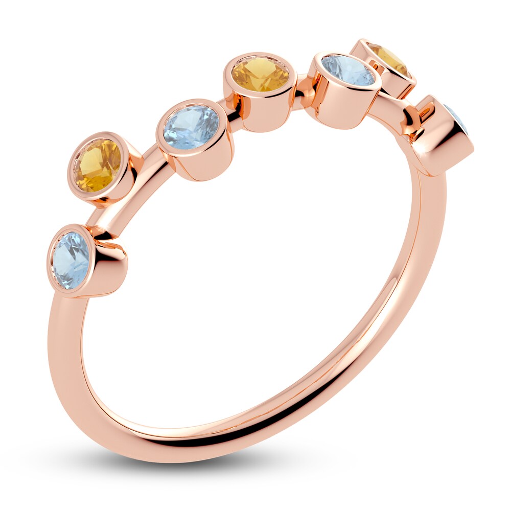 Juliette Maison Natural Aquamarine & Natural Citrine Ring 10K Rose Gold JyVqBv23