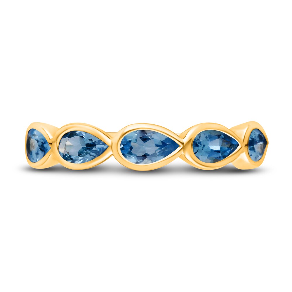 Kallati Natural Blue Topaz Ring 14K Yellow Gold KBnMCvpW