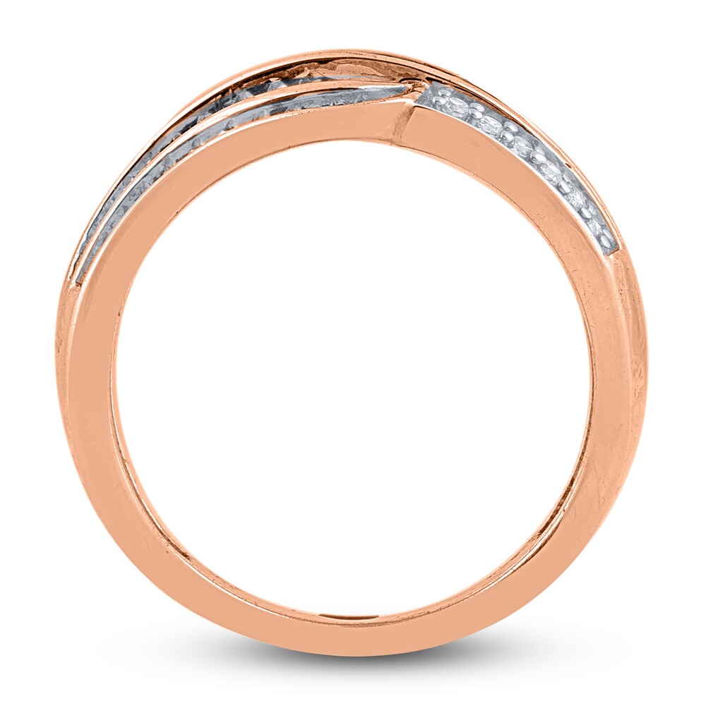 Diamond Wave Anniversary Band 1/2 ct tw Round 14K Rose Gold KJfgA7Ej