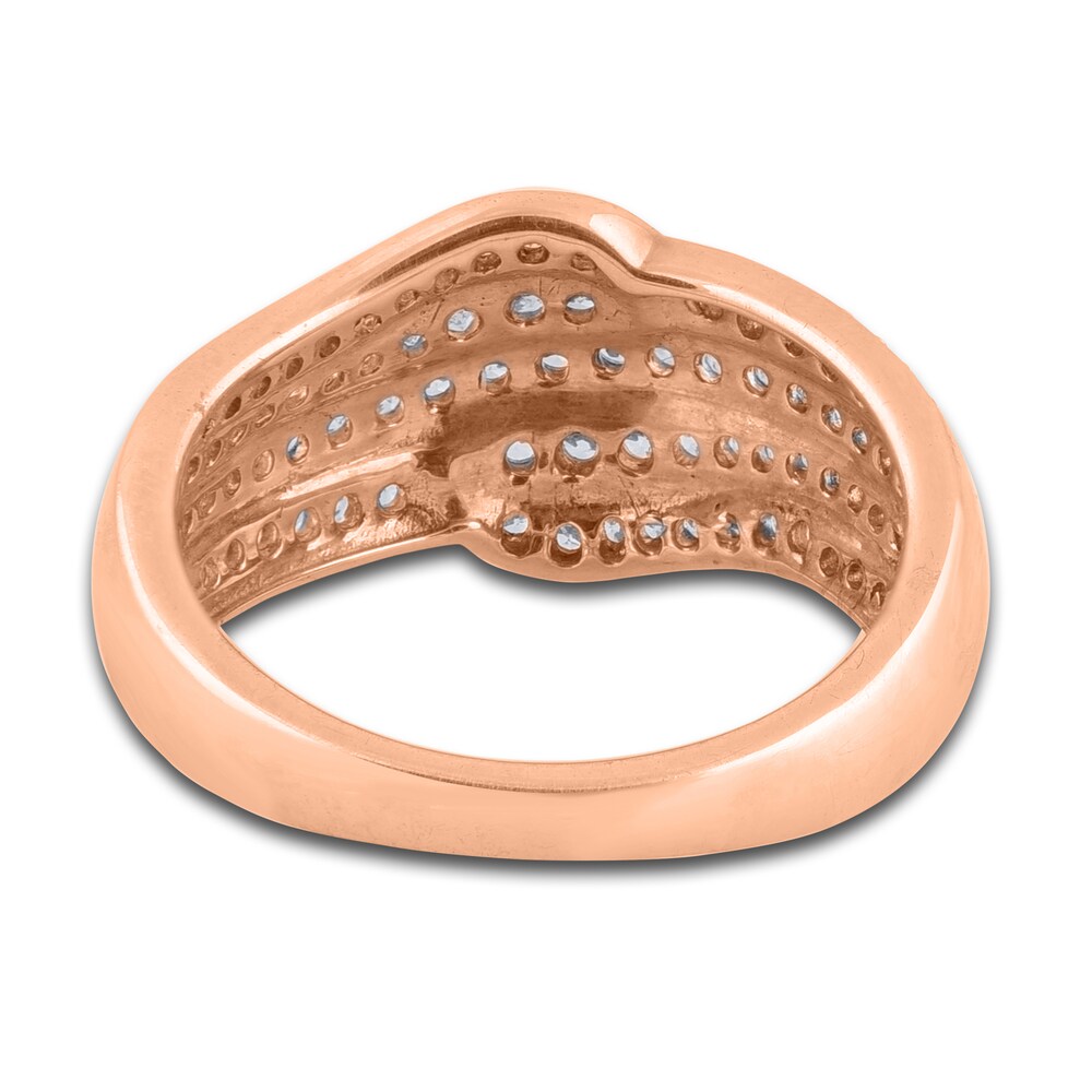 Diamond Wave Anniversary Band 1/2 ct tw Round 14K Rose Gold KJfgA7Ej