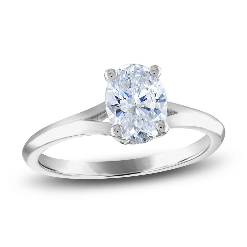 Diamond Engagement Ring 1 ct tw Oval/Round Platinum KLucm2p0