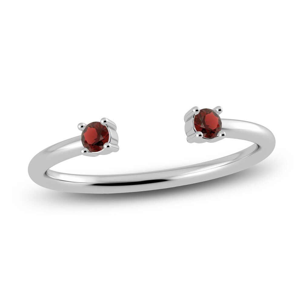 Juliette Maison Natural Garnet Cuff Ring 10K White Gold KMAuBcvd