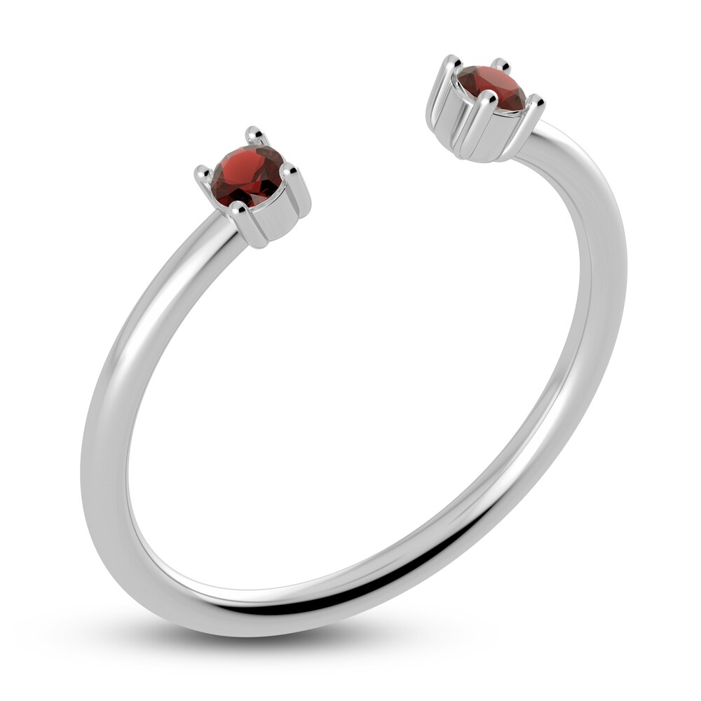 Juliette Maison Natural Garnet Cuff Ring 10K White Gold KMAuBcvd