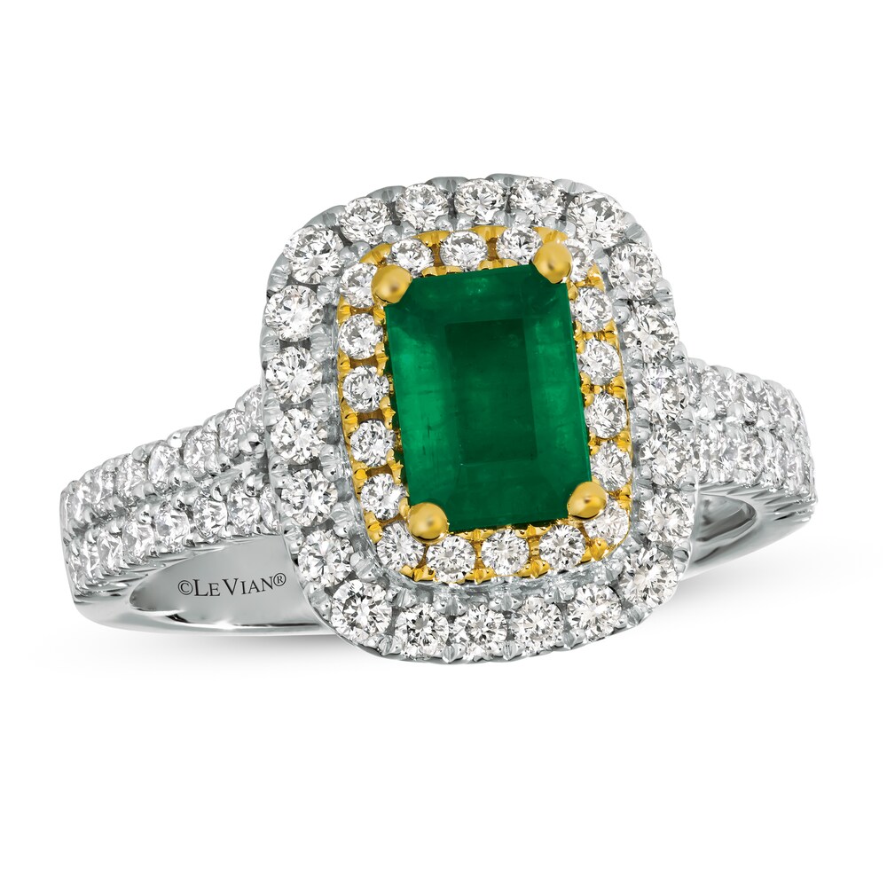 Le Vian Natural Emerald Ring 7/8 ct tw Diamonds Platinum/18K Honey Gold KQNhbYf9