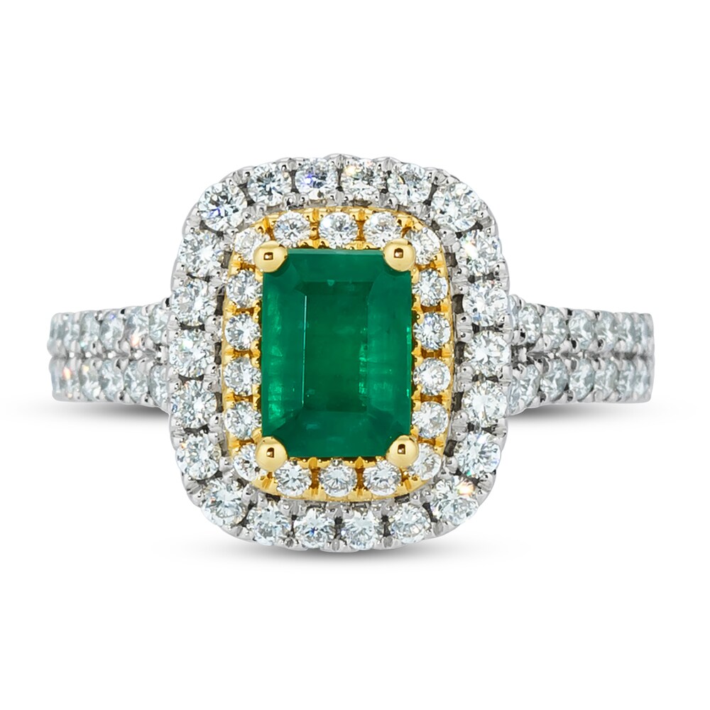 Le Vian Natural Emerald Ring 7/8 ct tw Diamonds Platinum/18K Honey Gold KQNhbYf9