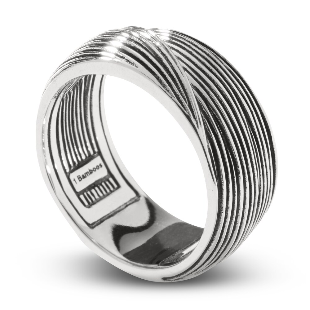 John Hardy Men\'s Bamboo Band Ring Sterling Silver KQcZZn94