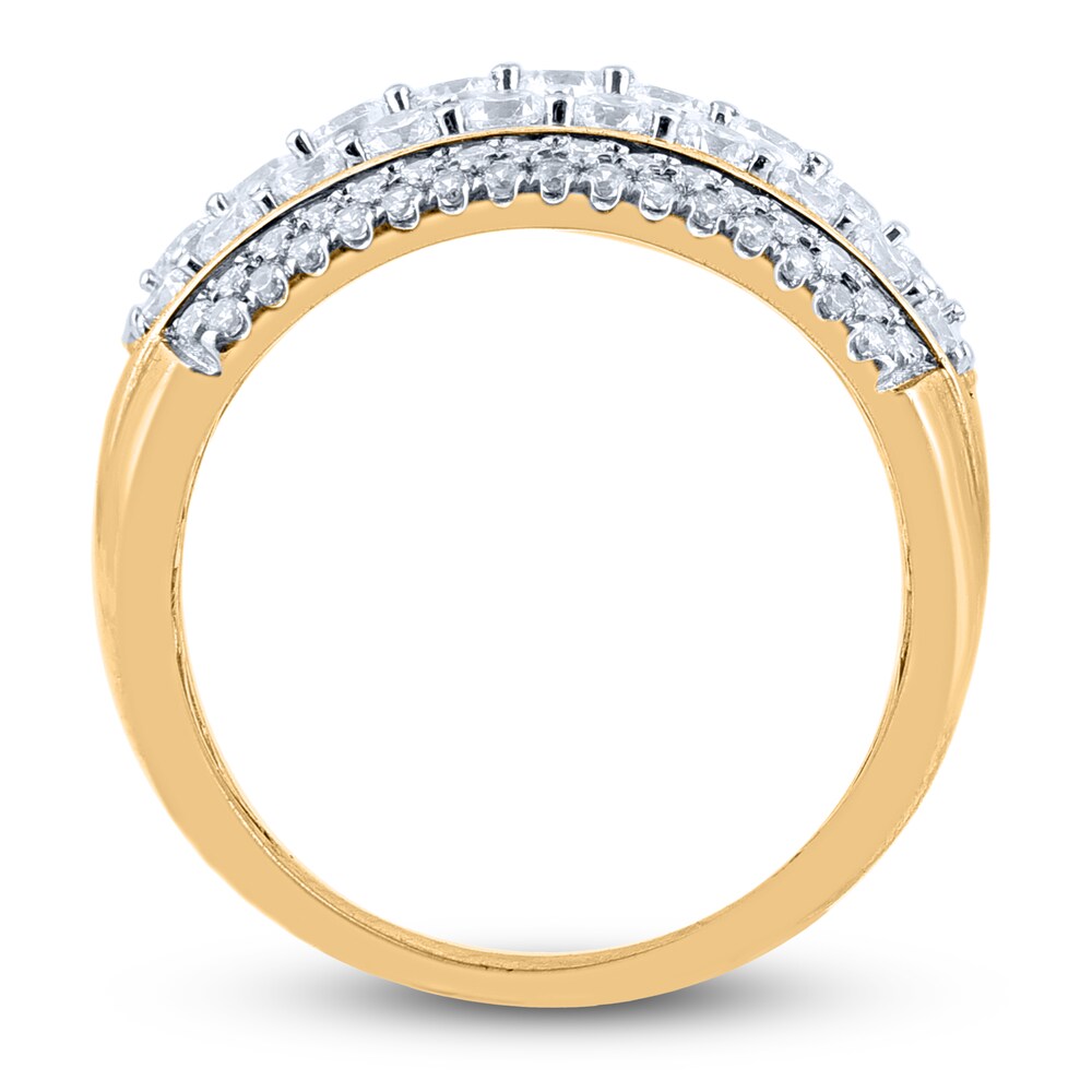 Diamond Multi-Row Anniversary Band 2 ct tw Round 14K Yellow Gold KVNtYPUH