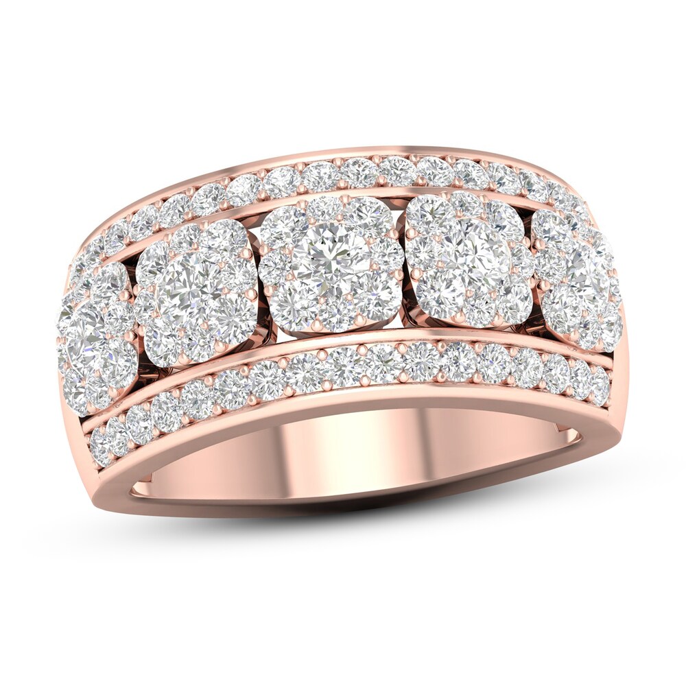 Diamond Anniversary Ring 1-1/5 ct tw 14K Rose Gold KhpsH4DT