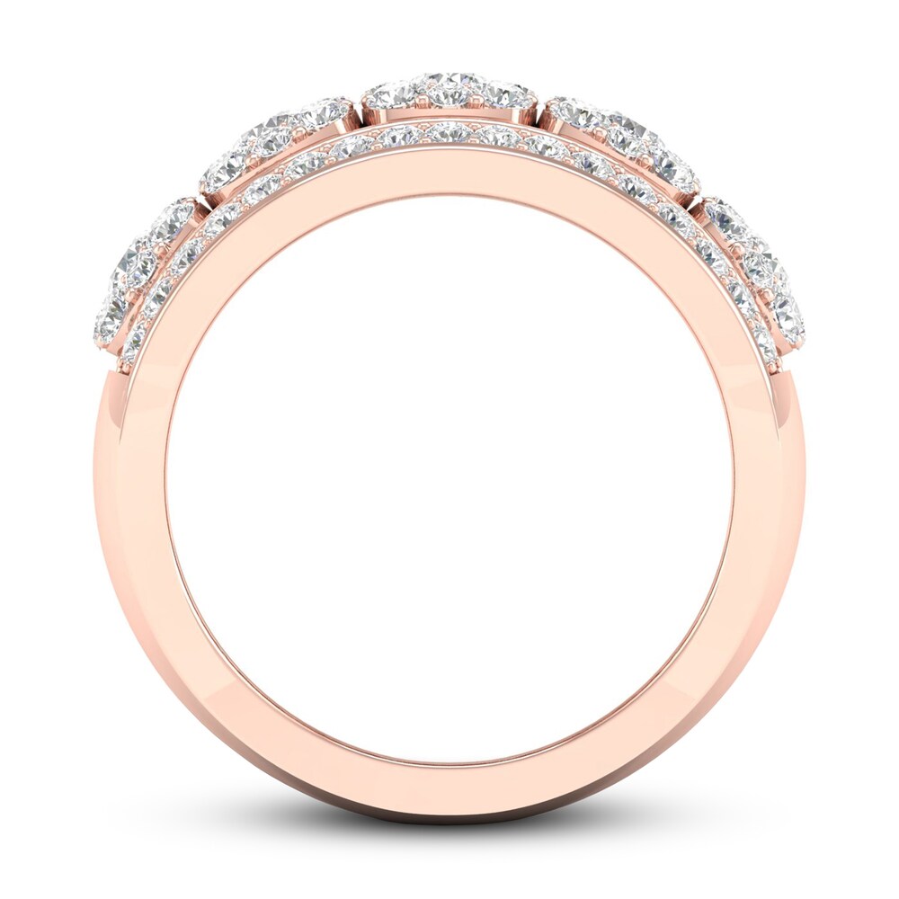 Diamond Anniversary Ring 1-1/5 ct tw 14K Rose Gold KhpsH4DT