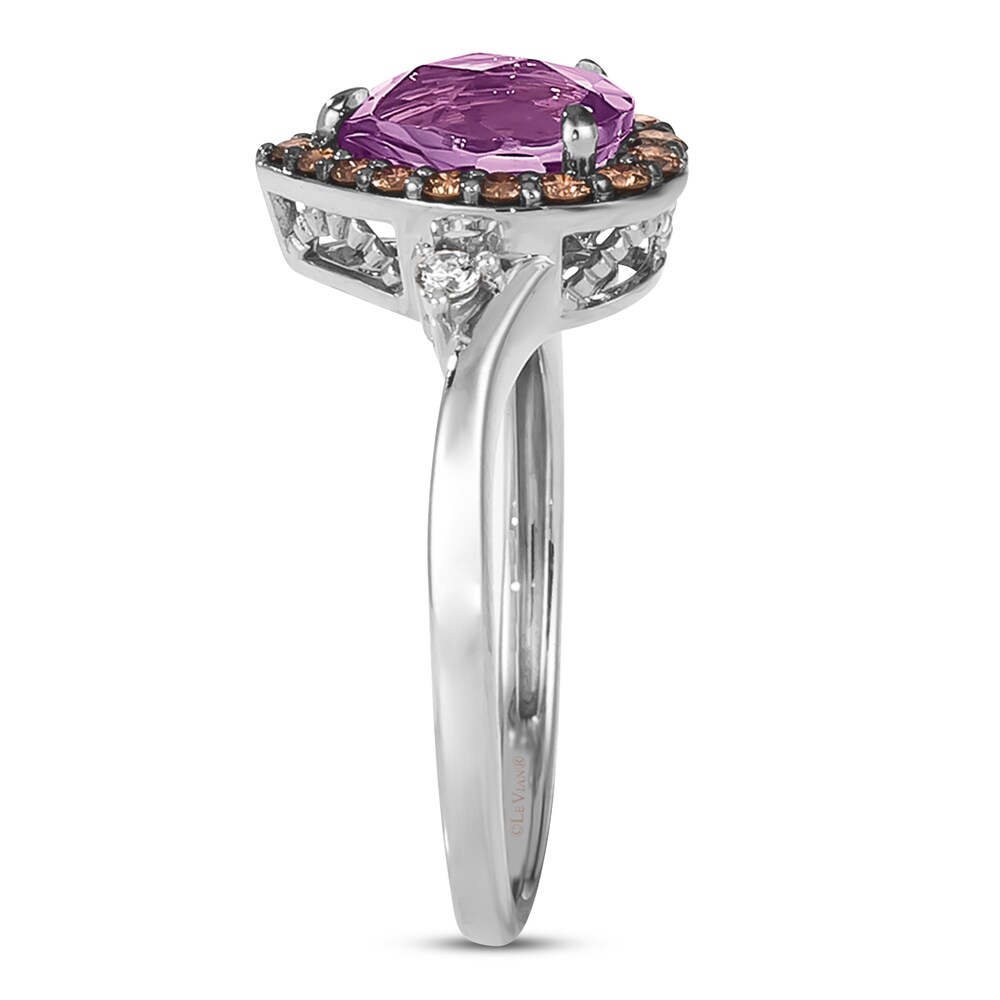 Le Vian Natural Amethyst Ring 1/4 ct tw Diamonds 14K Vanilla Gold Kj13FUuf