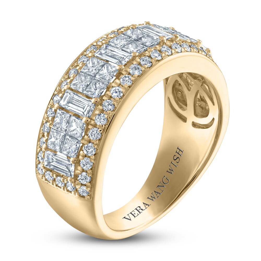 Vera Wang WISH Diamond Anniversary Band 1-1/2 ct tw Baguette/Princess/ Round 18K Yellow Gold Kkm2DeC4