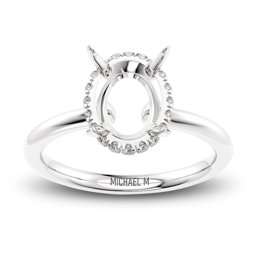 Michael M Diamond Engagement Ring Setting 1/10 ct tw Round 18K White Gold (Center diamond is sold separately) KnDEgBIE