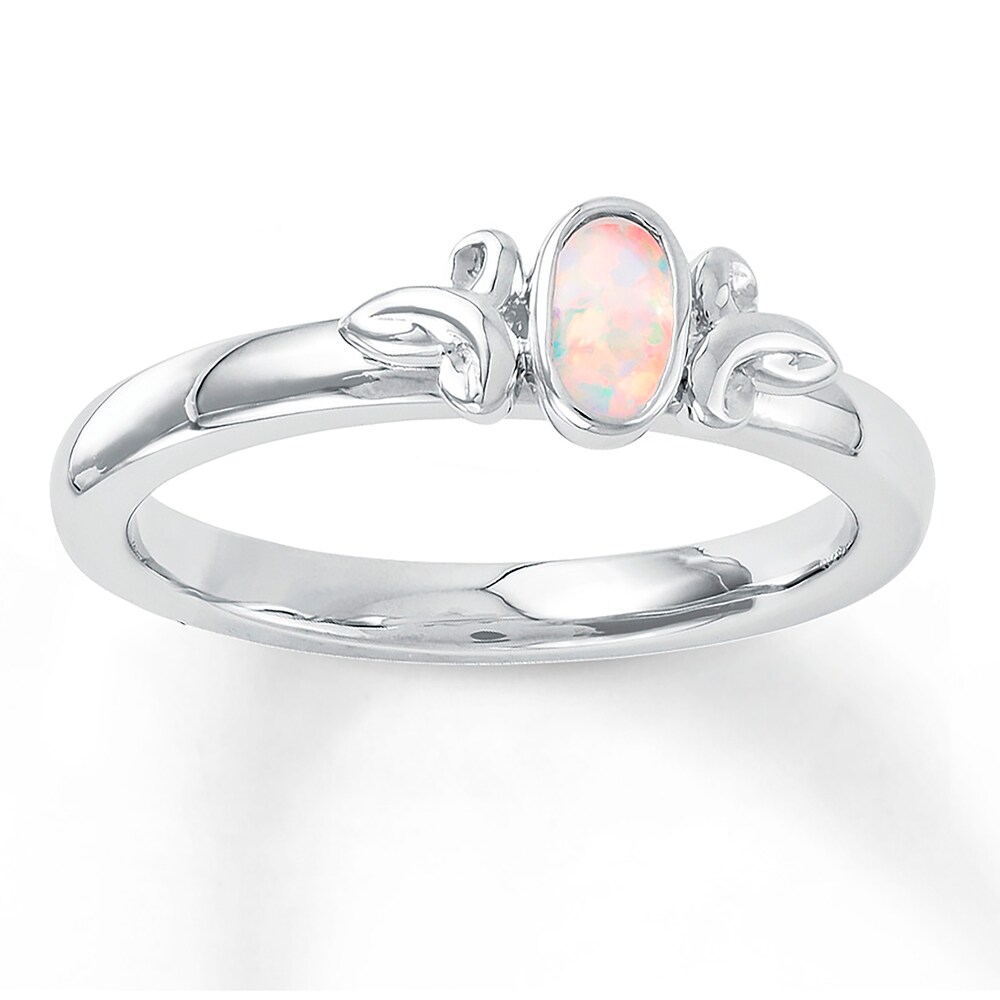 Stackable Ring Lab-Created Opal Sterling Silver L0x8orxm