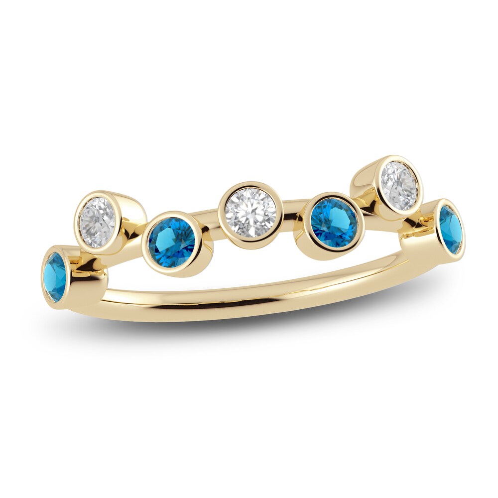 Juliette Maison Natural Citrine & Natural Blue Zircon Ring 10K Yellow Gold L6TsS4K5 [L6TsS4K5]