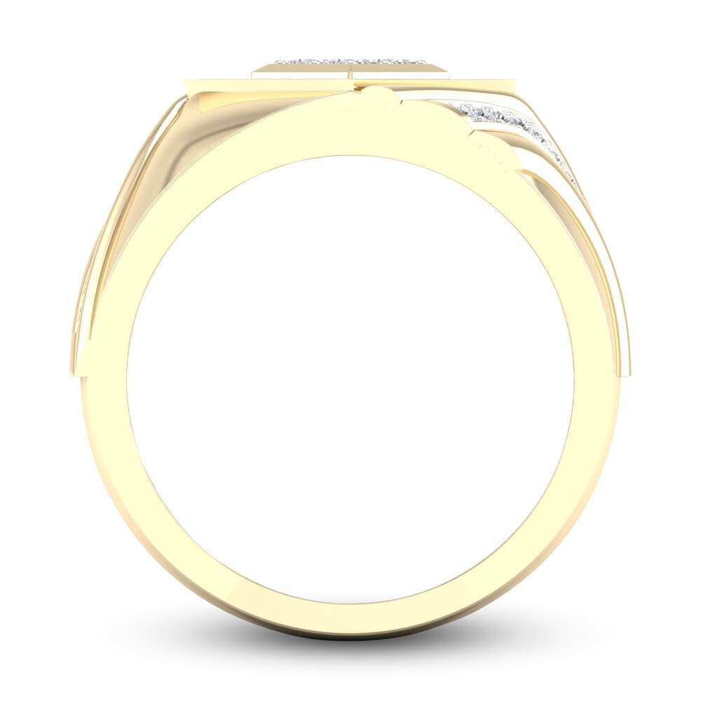 Men\'s Diamond Ring 1/2 ct tw Princess/Round 10K Yellow Gold L7e0vc1E