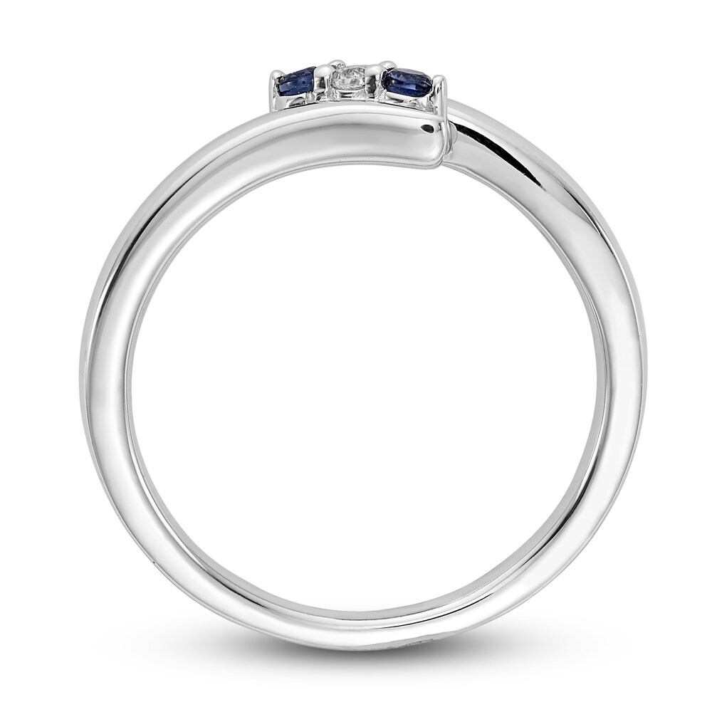 Natural Blue Sapphire Ring Diamond Accent 14K White Gold L7luBHZu