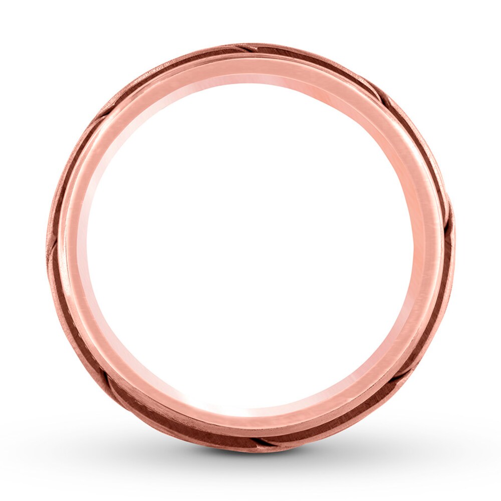 Men\'s Wedding Band 14K Rose Gold 8mm LNWXfEzR