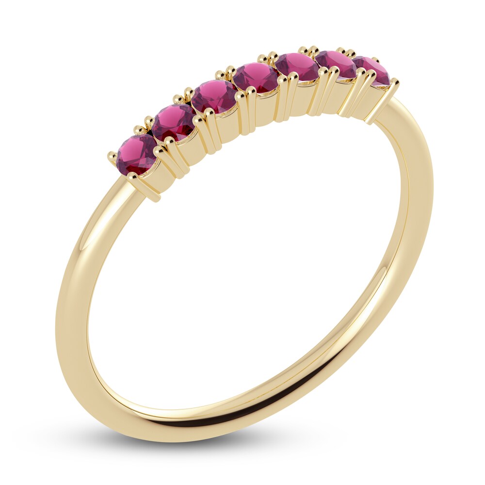 Juliette Maison Natural Rhodalite Garnet Half Eternity Ring 10K Yellow Gold LRHVjOse