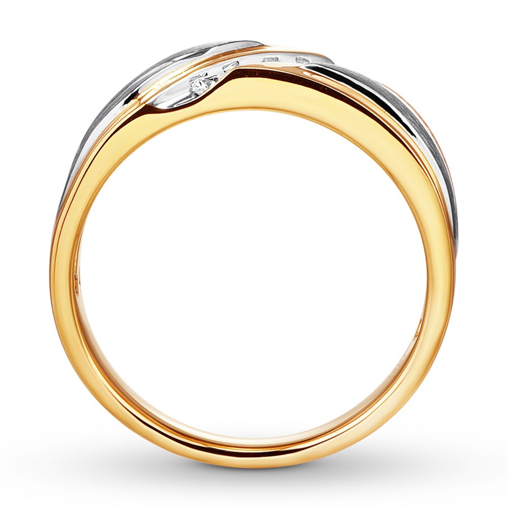 Men\'s Diamond Band 1/4 ct tw Round-cut 10K Two-Tone Gold LtZfasdK