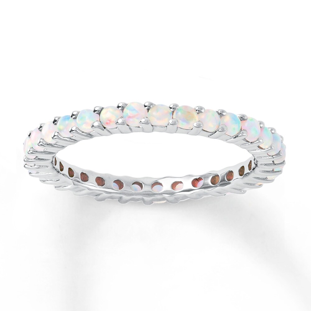Stackable Ring Lab-Created Opals Sterling Silver MAB0yqoO