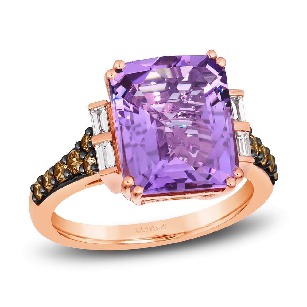 Le Vian Natural Amethyst Ring 1/2 ct tw Diamonds 14K Strawberry Gold MGzCfTg9 [MGzCfTg9]