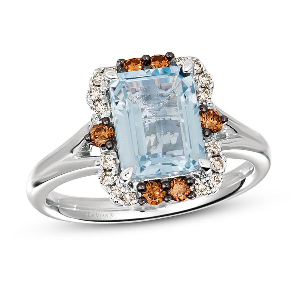 Le Vian Aquamarine Ring 1/3 ct tw Diamonds 14K Vanilla Gold MRqQA2z1 [MRqQA2z1]