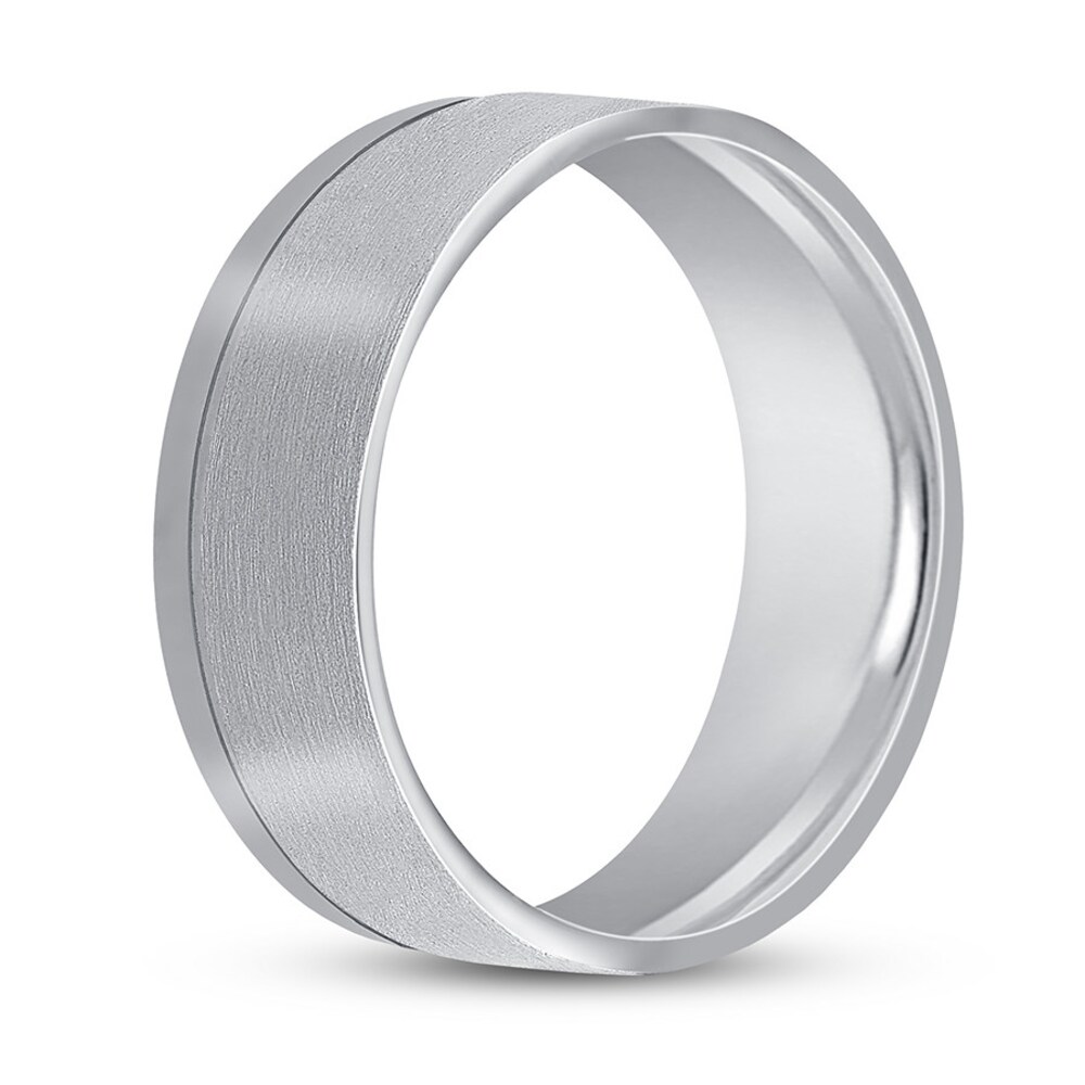 Wedding Band Matte Platinum 6mm MSEhyVVa