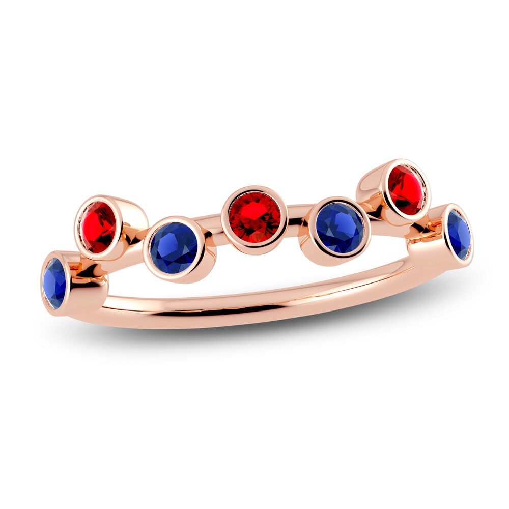 Juliette Maison Natural Ruby & Natural Blue Sapphire Ring 10K Rose Gold Mchhk6Hg