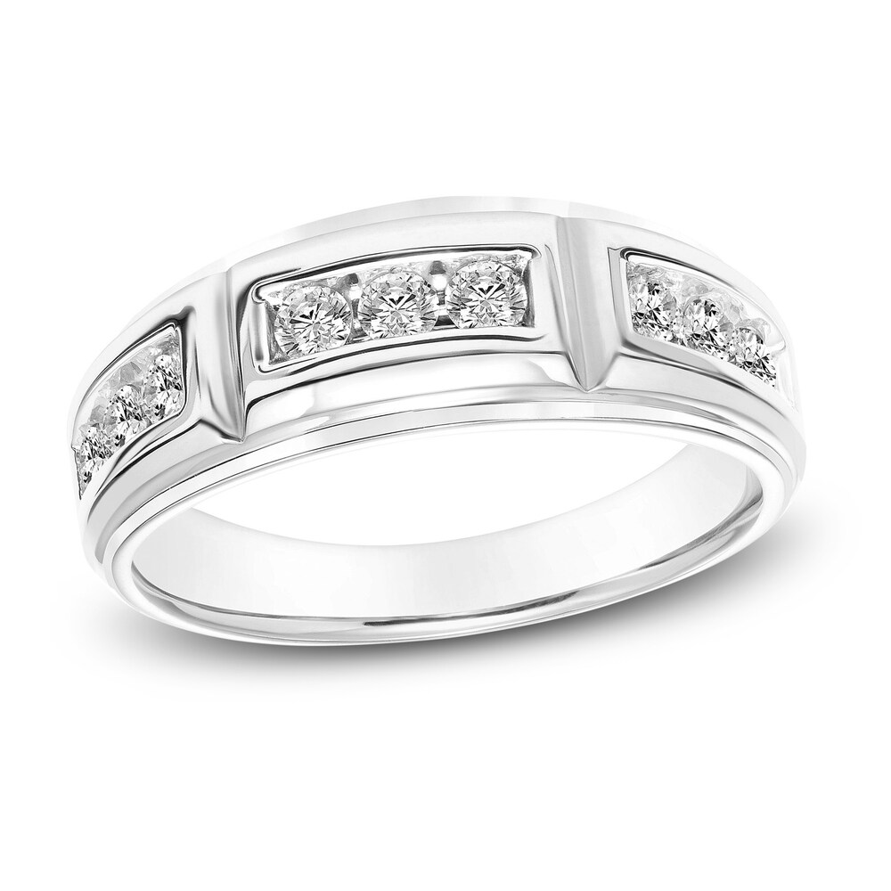 Diamond Wedding Band 3/4 ct tw Round 14K White Gold Mkmh05VC