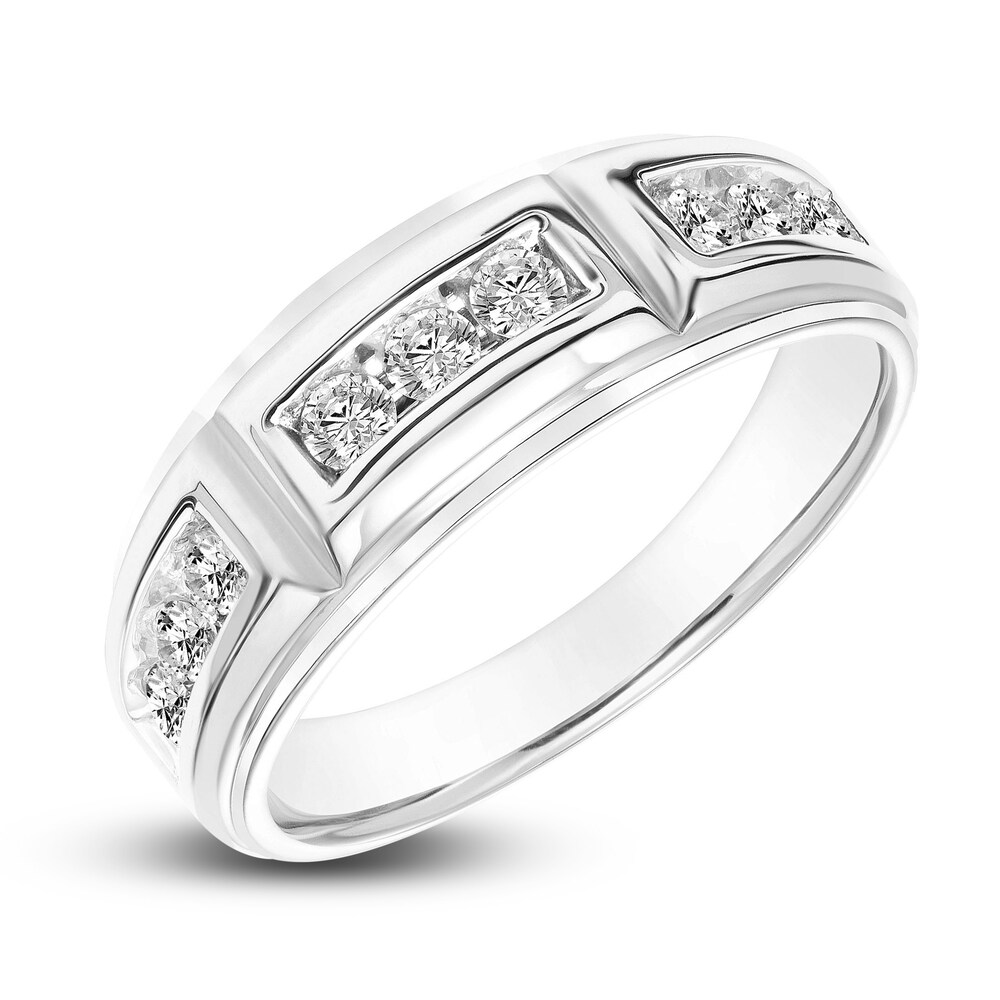 Diamond Wedding Band 3/4 ct tw Round 14K White Gold Mkmh05VC