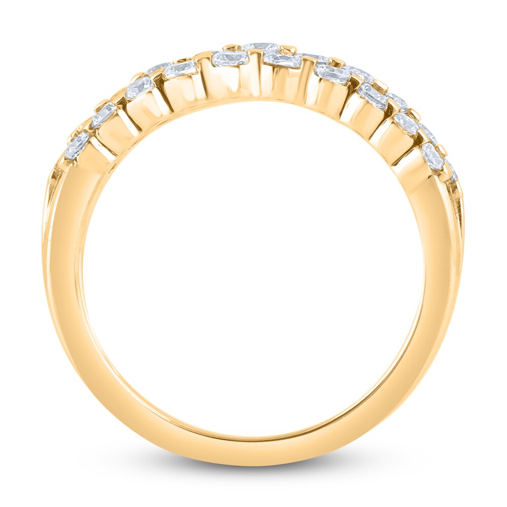 Diamond Bar Anniversary Band 1 ct tw Round 14K Yellow Gold Mm2Qam9b