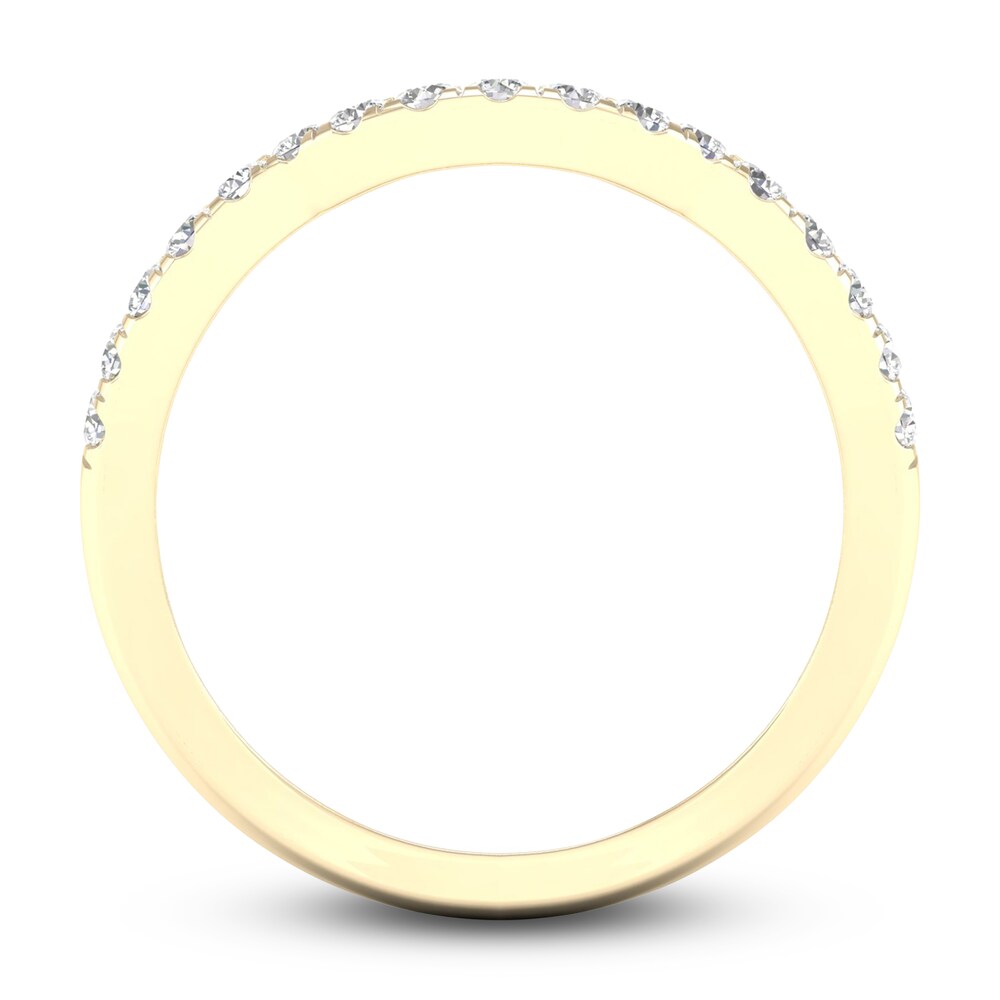 Diamond Contour Wedding Band 1/3 ct tw Round 14K Yellow Gold MyskFs0A