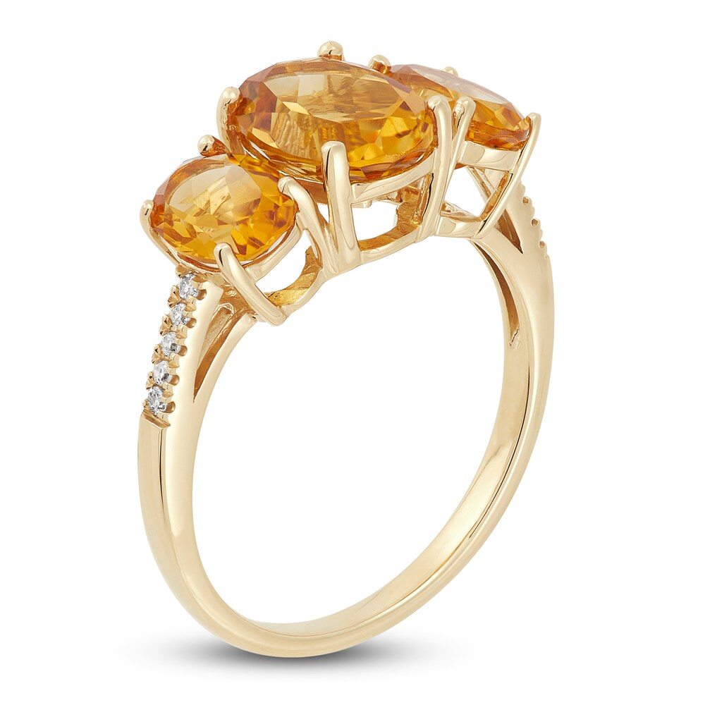 Natural Citrine Ring 1/20 ct tw Diamonds 10K Yellow Gold MzYaLw3l