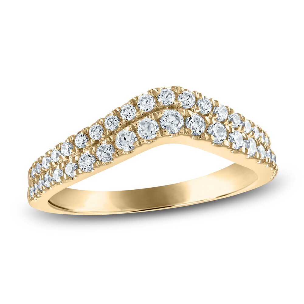 Diamond Contour Anniversary Band 1/2 ct tw Round 14K Yellow Gold NDVu6SQ7 [NDVu6SQ7]