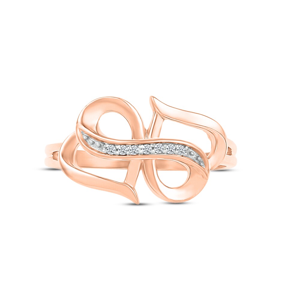 Heart/Infinity Ring Diamond Accents 10K Rose Gold NQcTNxDQ