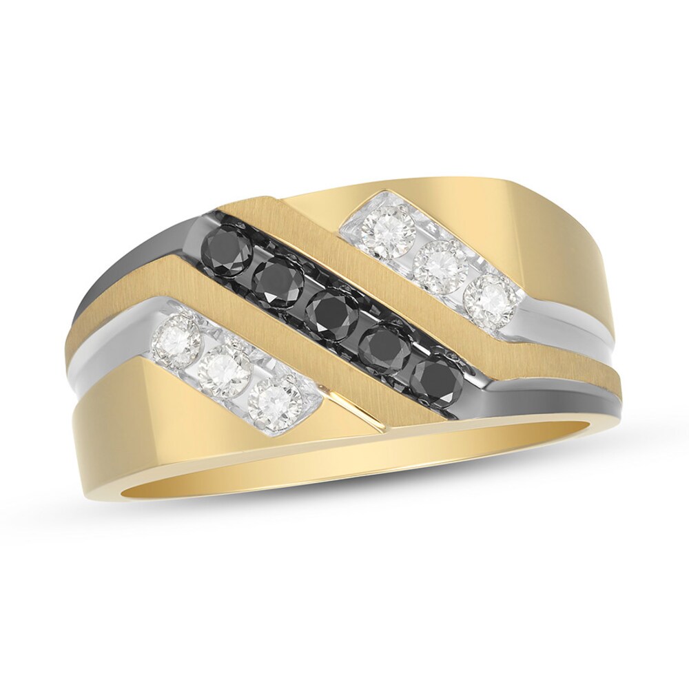 Men's Diamond Ring 1/2 ct tw Round-cut 10K Yellow Gold NfXFMixp