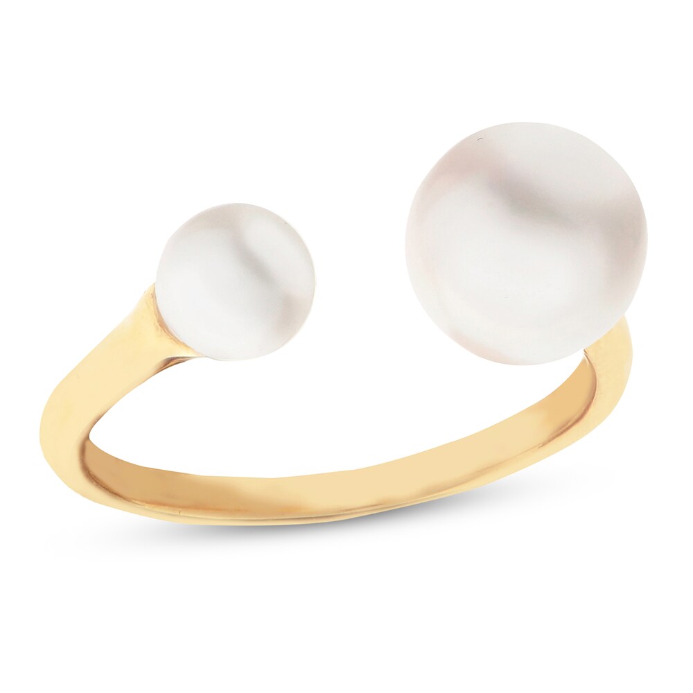 Cultured Freshwater Pearl Engagement Ring 14K Yellow Gold NfnPc1vE [NfnPc1vE]