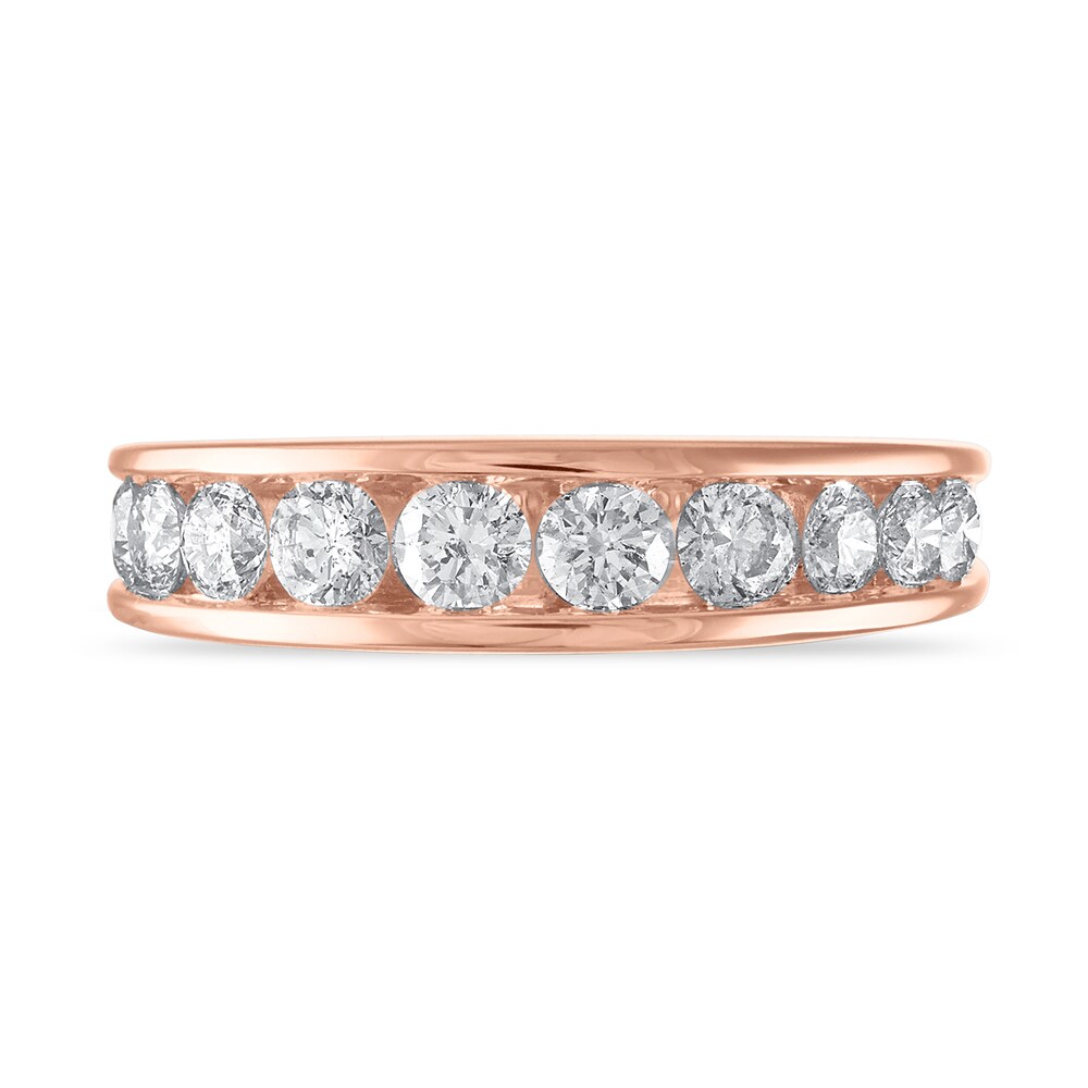 Diamond Wedding Band 1-1/5 ct tw Round 14K Rose Gold Ni48MAVk