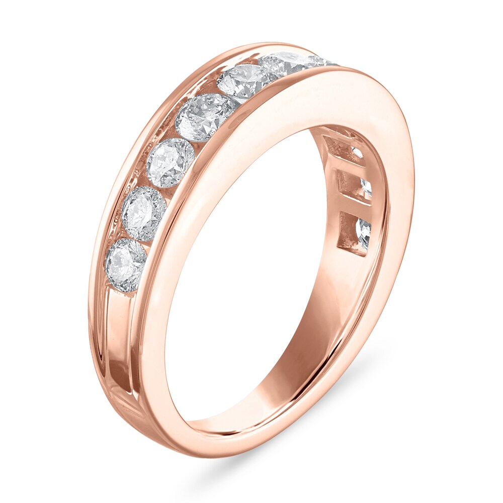 Diamond Wedding Band 1-1/5 ct tw Round 14K Rose Gold Ni48MAVk