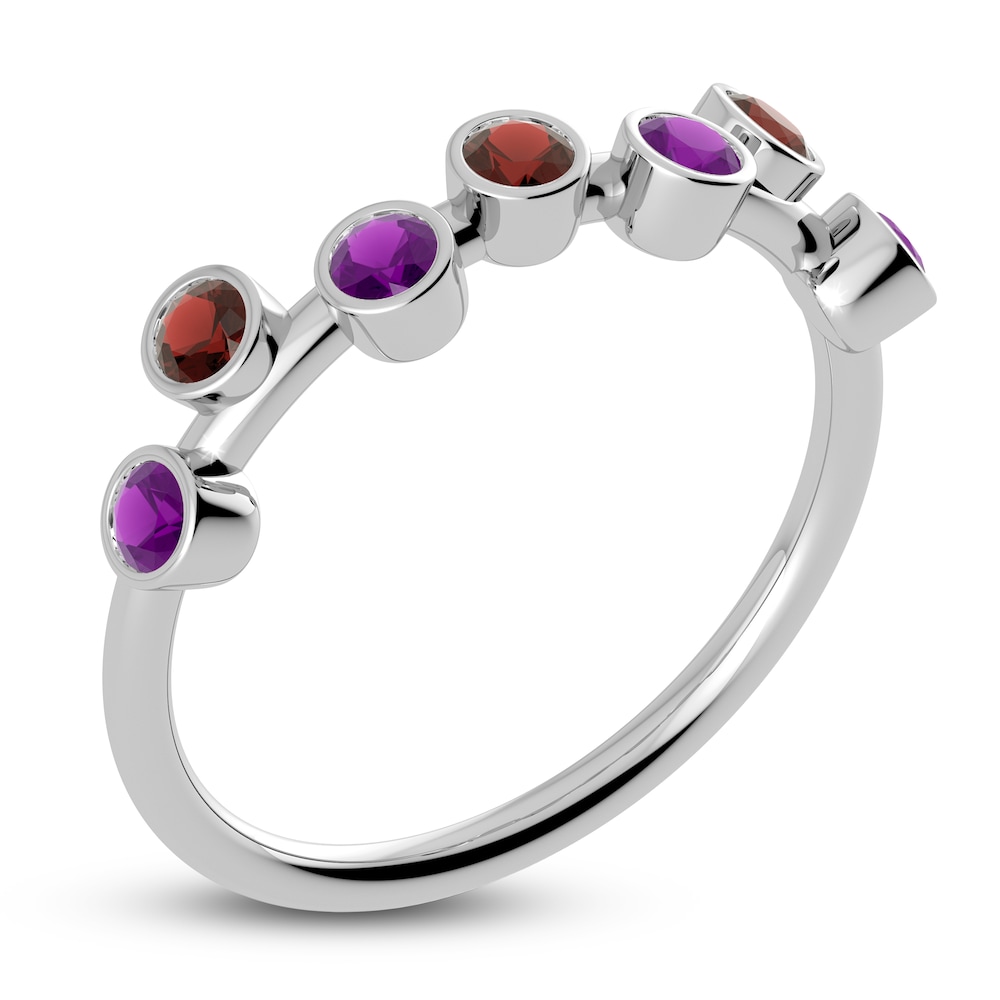 Juliette Maison Natural Garnet & Natural Amethyst Ring 10K White Gold NkcTeb3W