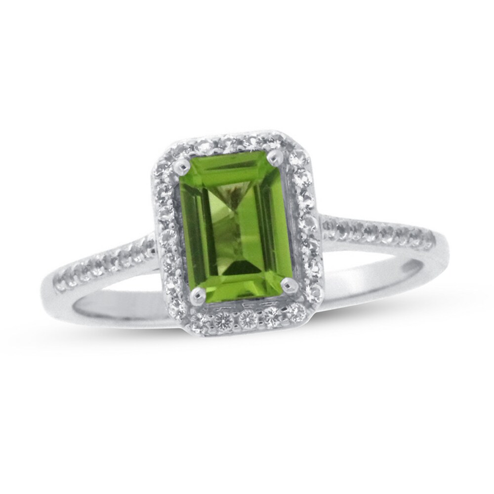 Peridot & White Topaz Ring 10K White Gold OHBsiAX7