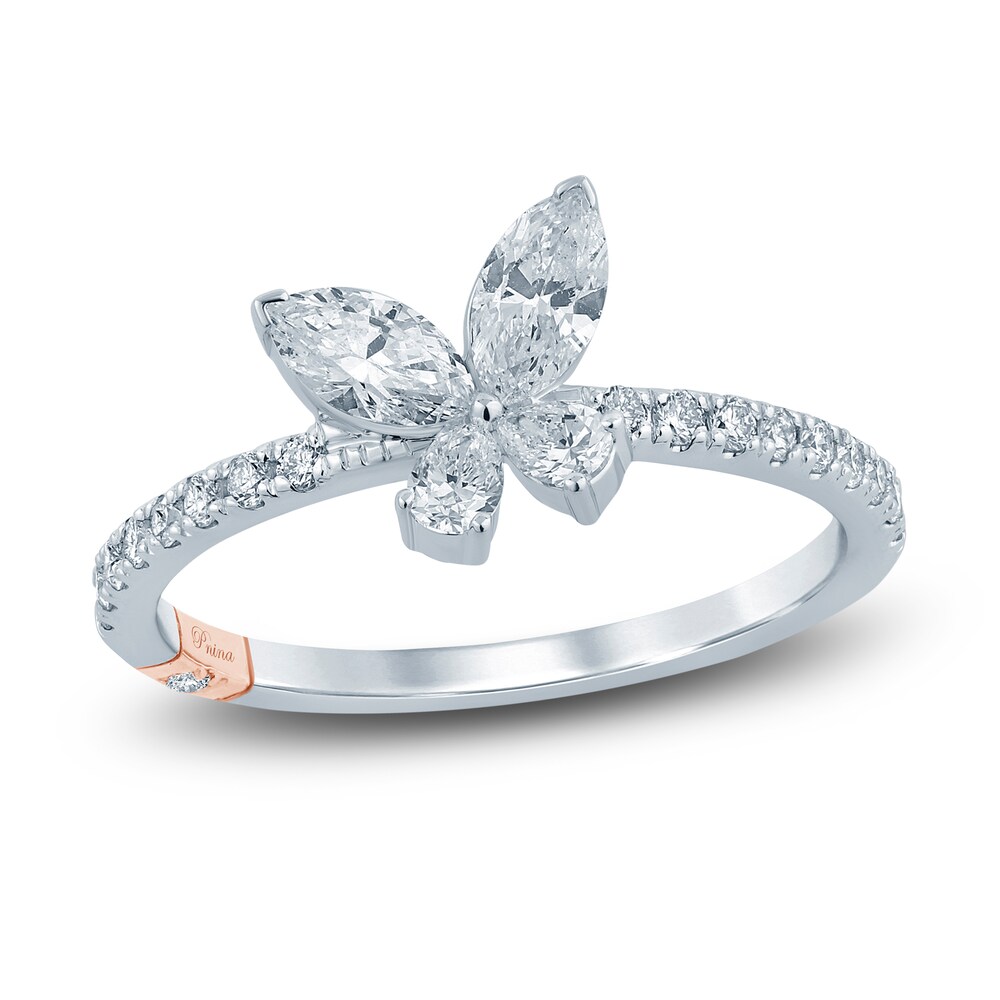 Pnina Tornai Diamond Butterfly Ring 3/4 ct tw Pear/Marquise/ Round 14K White Gold OKJiKG6K