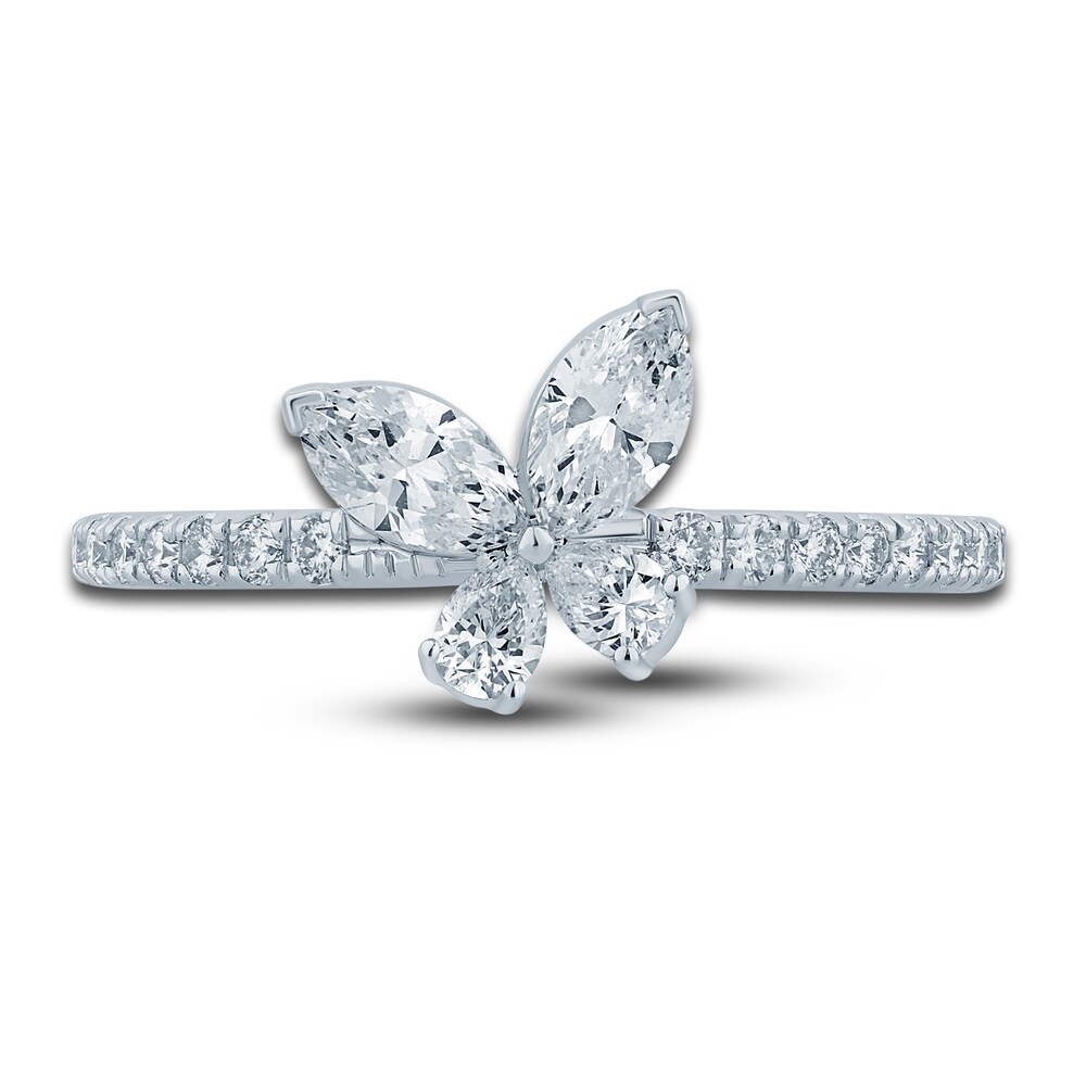 Pnina Tornai Diamond Butterfly Ring 3/4 ct tw Pear/Marquise/ Round 14K White Gold OKJiKG6K