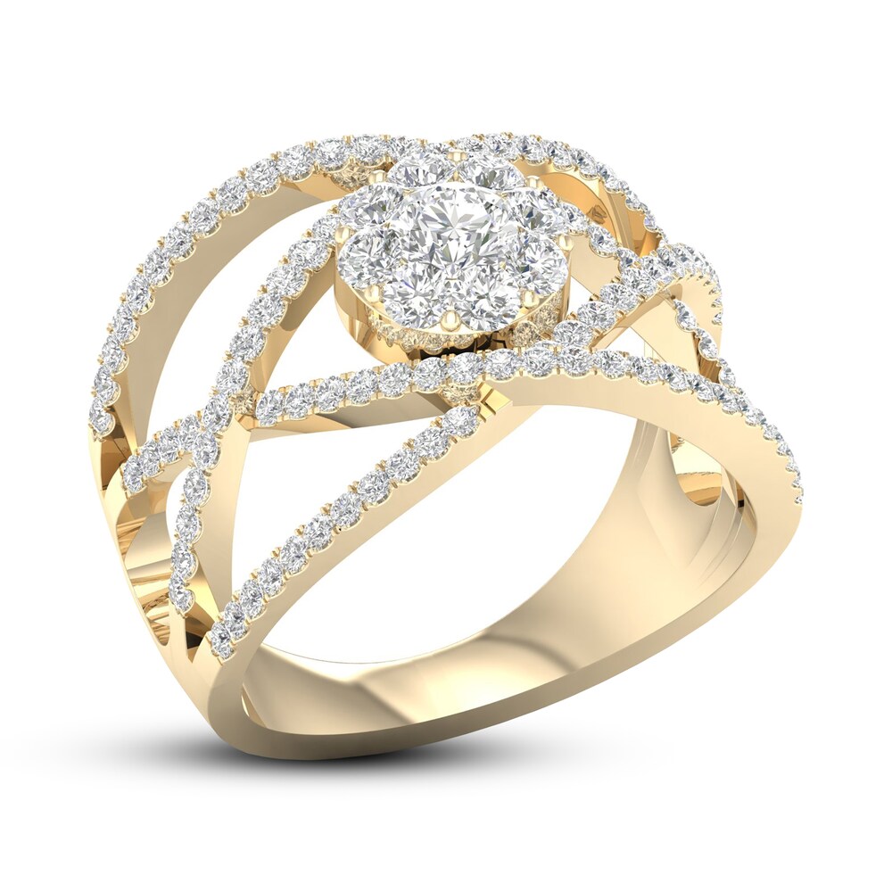 Diamond Ring 1 ct tw Round 14K Yellow Gold OPHRdTG5