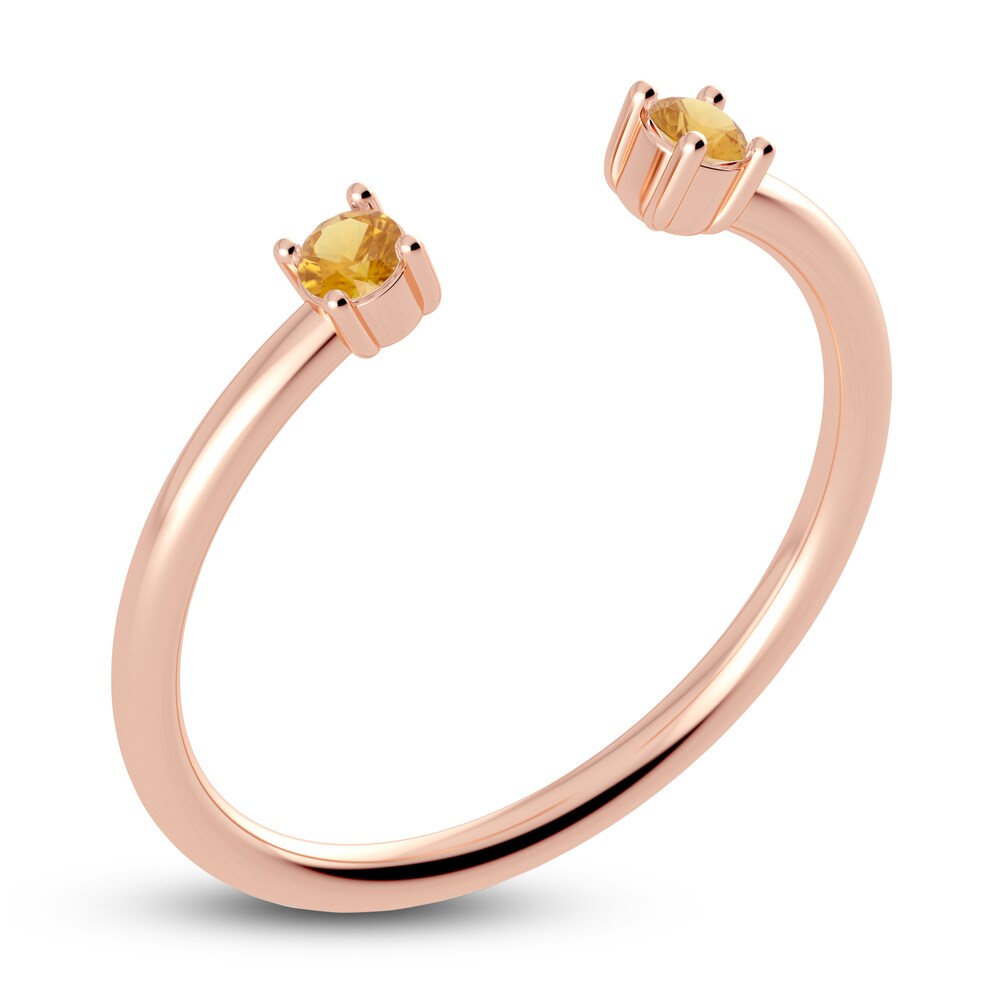 Juliette Maison Natural Citrine Cuff Ring 10K Rose Gold OQdO8FfY