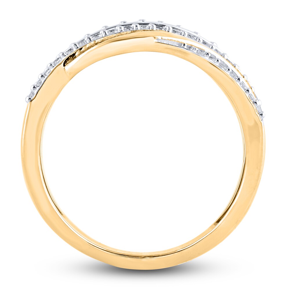 Diamond Wave Anniversary Band 1/2 ct tw Round 14K Yellow Gold OWd8HPDs