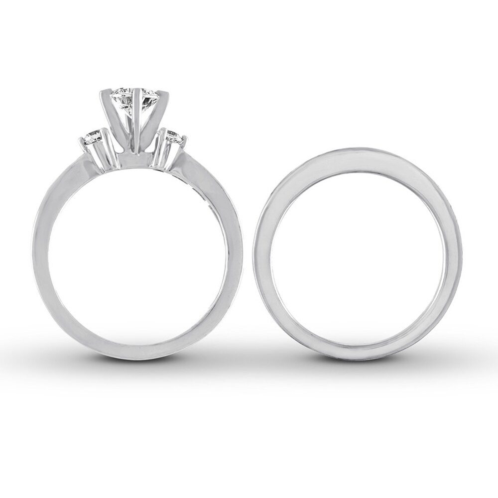 Diamond Bridal Set 7/8 carat tw Round-cut 14K White Gold OXlM29V9
